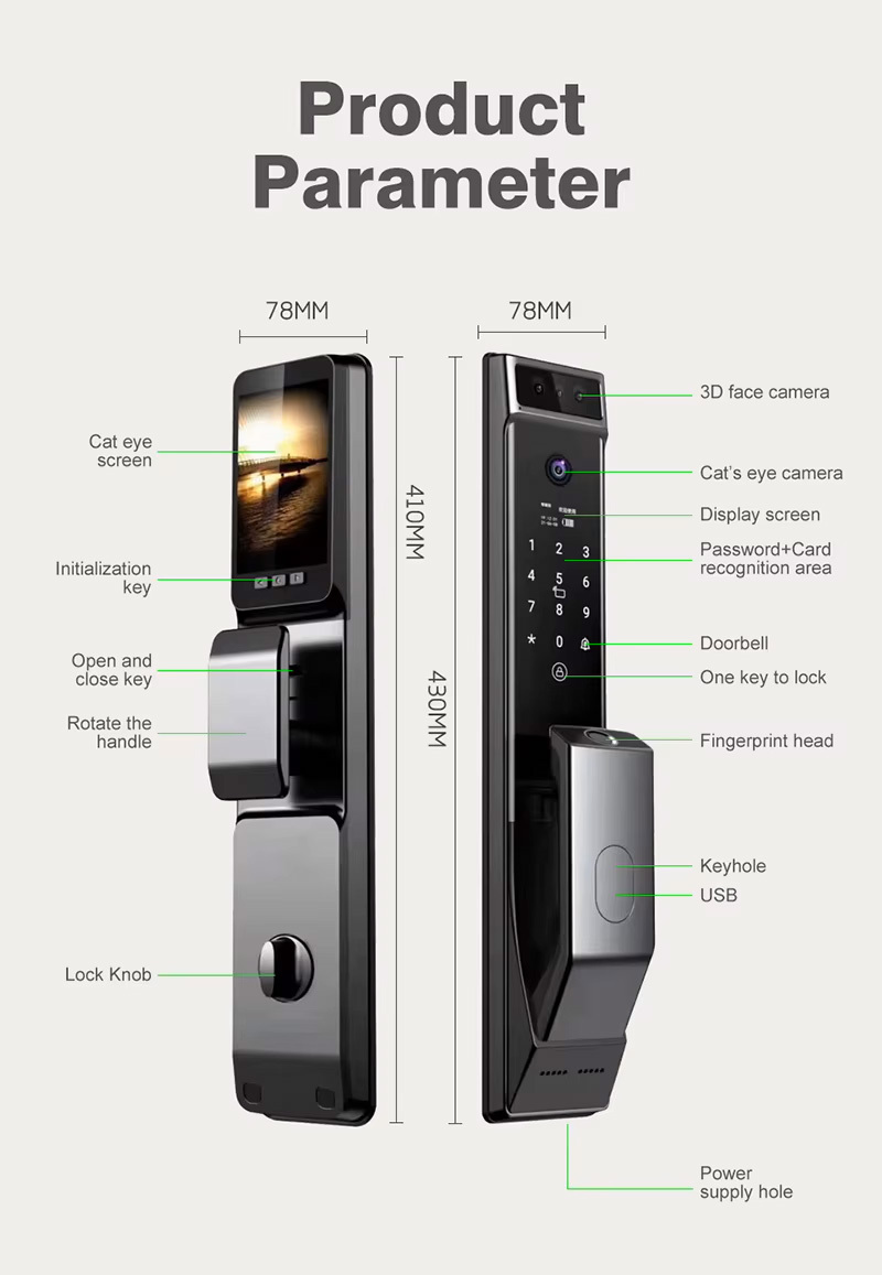  دستگیره تشخیص چهره Smart Pass مدل Moderna 