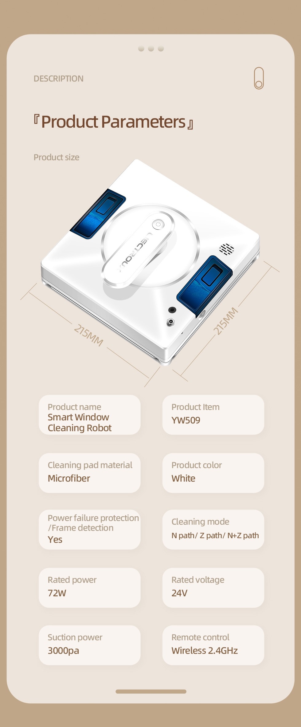  شیشه پاک کن رباتیک Liectroux مدل YW509 