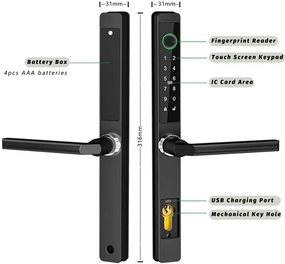 دستگیره هوشمند UPVC مدل پالرمو | Palermo